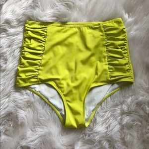 Kortni Jeane chartreuse green swim bottoms